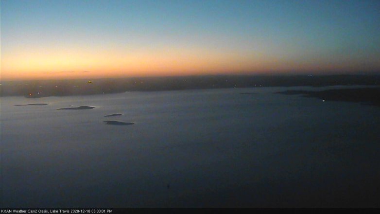 Lake Travis webcam, December 10, 2020 6:00 PM CT
