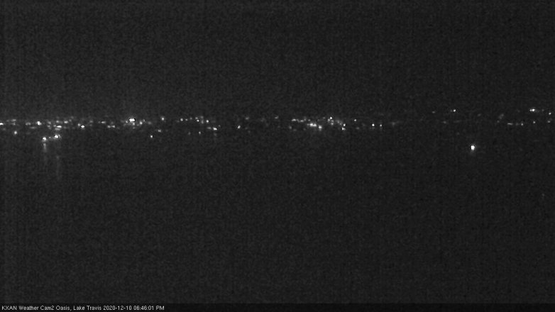 Lake Travis webcam, December 10, 2020 6:45 PM CT