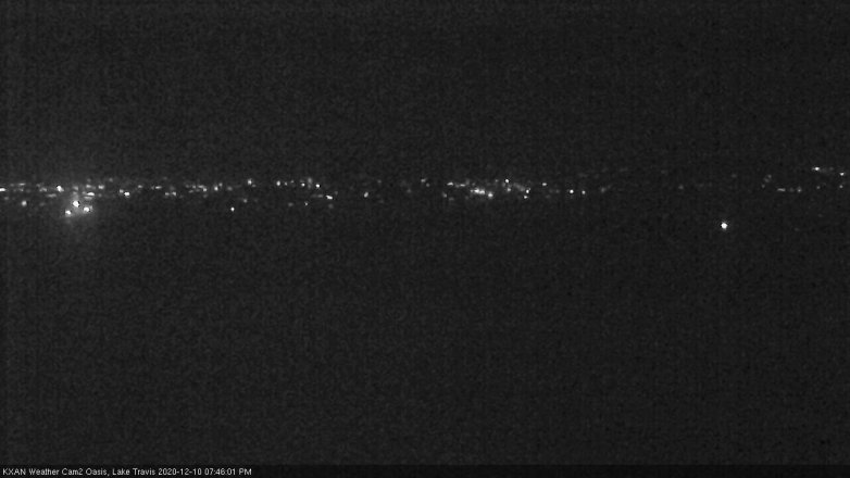 Lake Travis webcam, December 10, 2020 7:45 PM CT