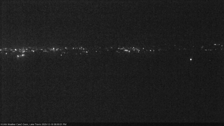 Lake Travis webcam, December 10, 2020 8:00 PM CT