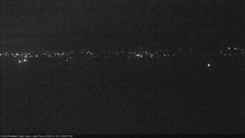 Lake Travis webcam, December 10, 2020 11:00 PM CT