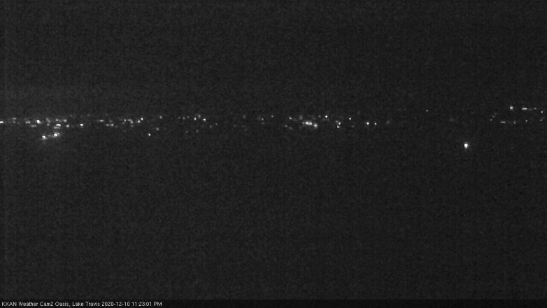Lake Travis webcam, December 10, 2020 11:25 PM CT