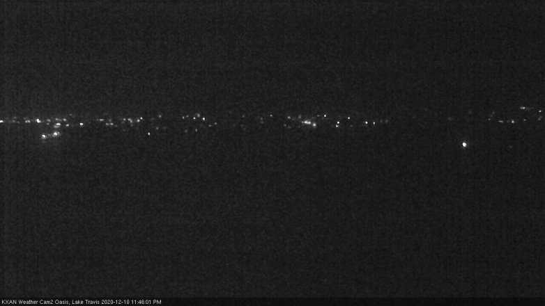 Lake Travis webcam, December 10, 2020 11:45 PM CT