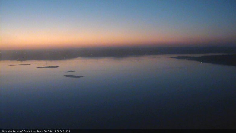 Lake Travis webcam, December 11, 2020 6:00 PM CT