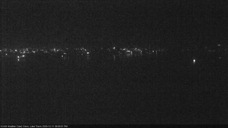 Lake Travis webcam, December 11, 2020 8:00 PM CT