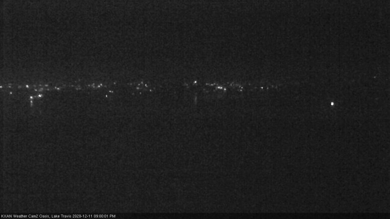 Lake Travis webcam, December 11, 2020 9:00 PM CT