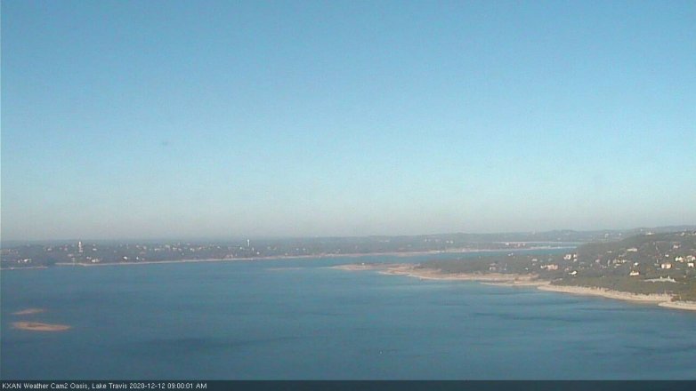 Lake Travis webcam, December 12, 2020 9:00 AM CT