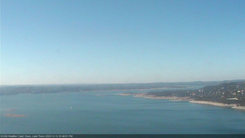 Lake Travis webcam, December 12, 2020 1:45 PM CT