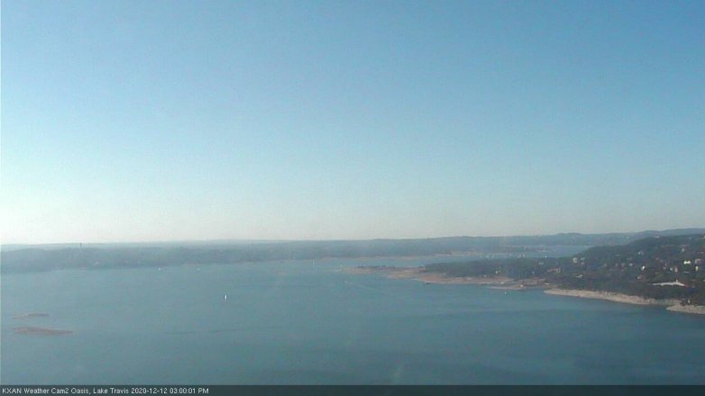 Lake Travis webcam, December 12, 2020 3:00 PM CT