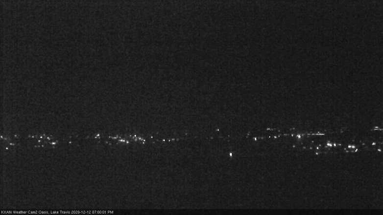 Lake Travis webcam, December 12, 2020 7:00 PM CT