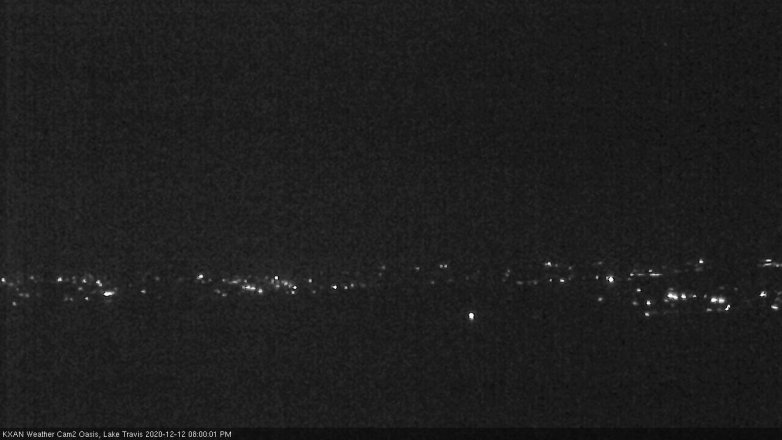 Lake Travis webcam, December 12, 2020 8:00 PM CT