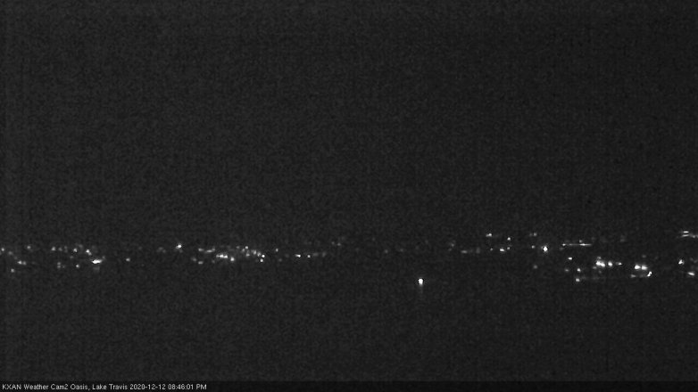 Lake Travis webcam, December 12, 2020 8:45 PM CT
