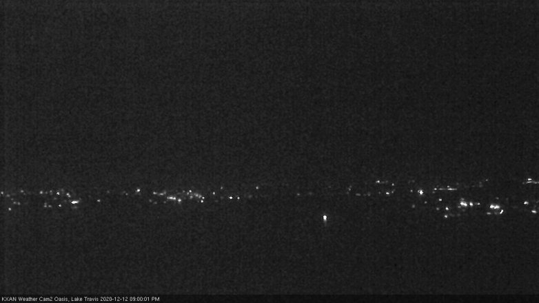 Lake Travis webcam, December 12, 2020 9:00 PM CT