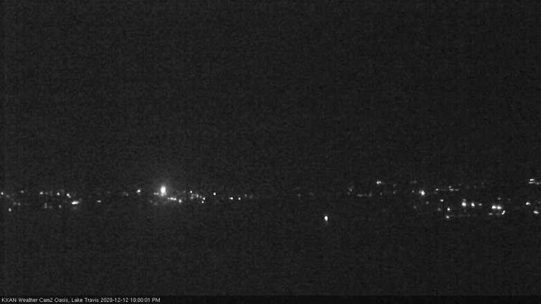 Lake Travis webcam, December 12, 2020 10:00 PM CT