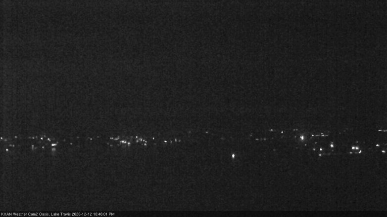 Lake Travis webcam, December 12, 2020 10:45 PM CT