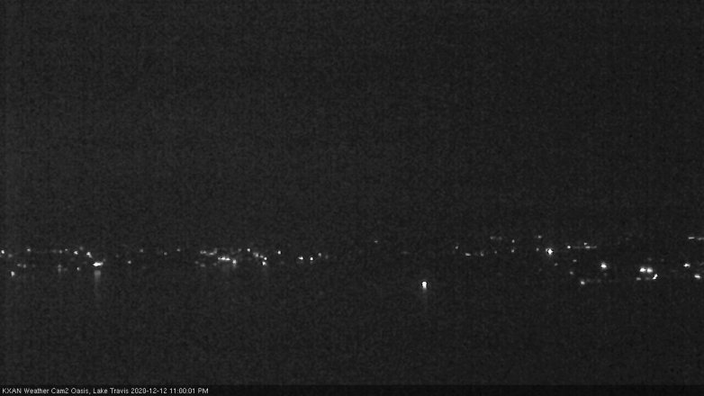 Lake Travis webcam, December 12, 2020 11:00 PM CT