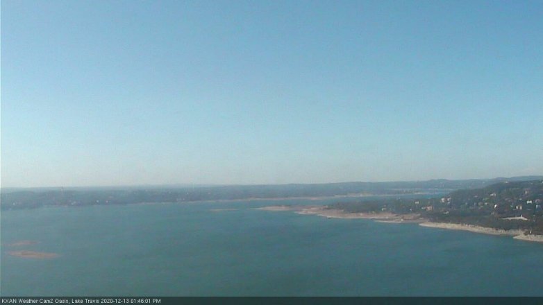 Lake Travis webcam, December 13, 2020 1:45 PM CT