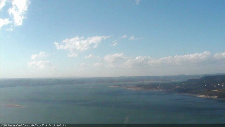 Lake Travis webcam, December 13, 2020 3:00 PM CT