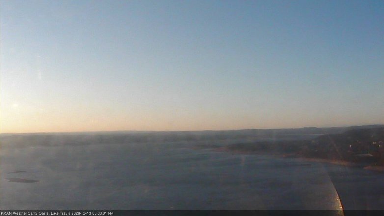 Lake Travis webcam, December 13, 2020 5:00 PM CT