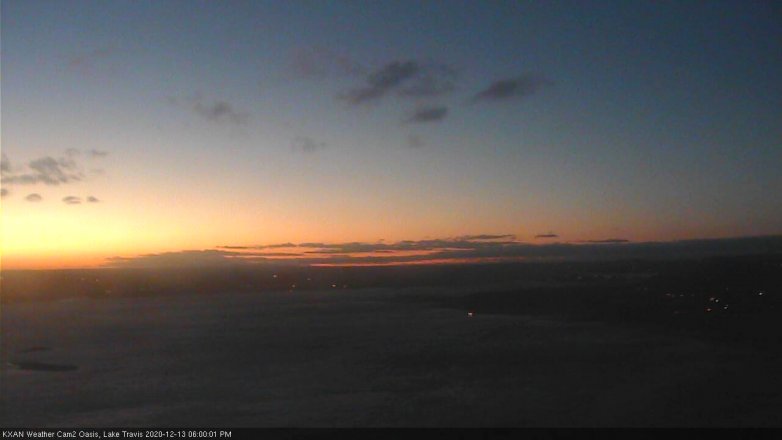 Lake Travis webcam, December 13, 2020 6:00 PM CT