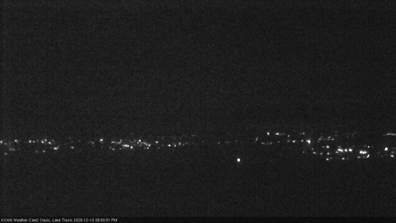 Lake Travis webcam, December 13, 2020 8:00 PM CT