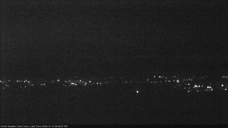 Lake Travis webcam, December 13, 2020 9:45 PM CT