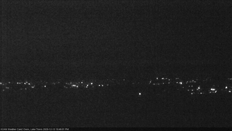 Lake Travis webcam, December 13, 2020 10:45 PM CT
