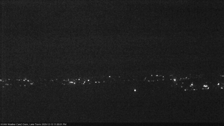 Lake Travis webcam, December 13, 2020 11:00 PM CT