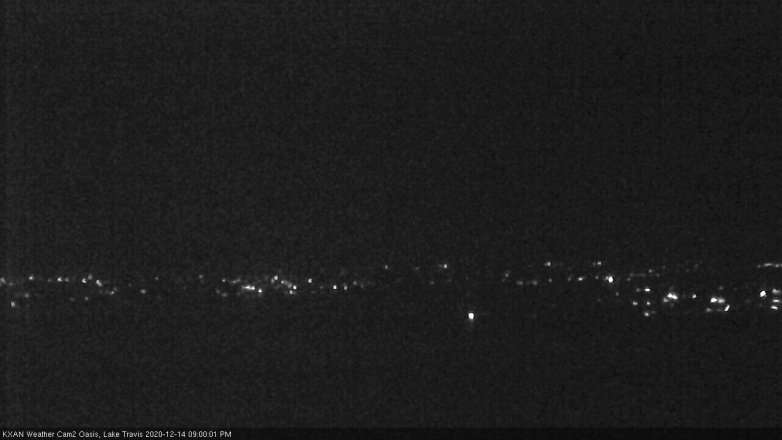 Lake Travis webcam, December 14, 2020 9:00 PM CT