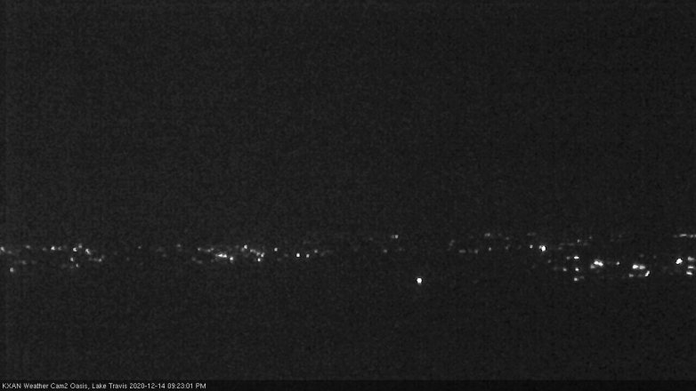 Lake Travis webcam, December 14, 2020 9:25 PM CT