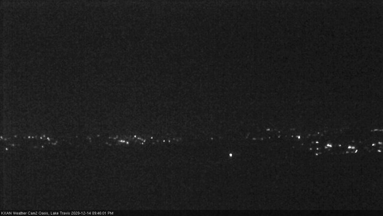 Lake Travis webcam, December 14, 2020 9:45 PM CT