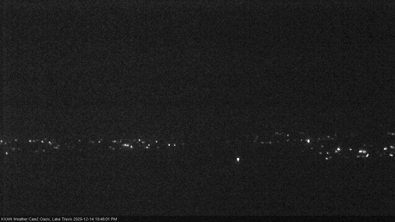 Lake Travis webcam, December 14, 2020 10:45 PM CT