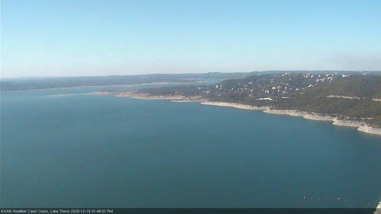 Lake Travis webcam, December 16, 2020 1:45 PM CT