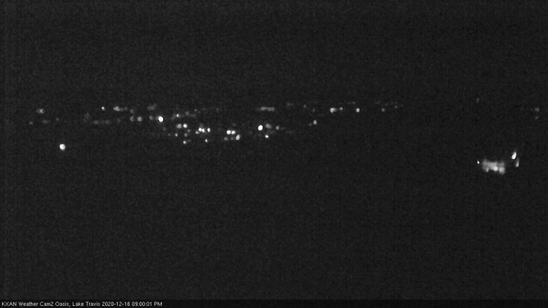 Lake Travis webcam, December 16, 2020 9:00 PM CT