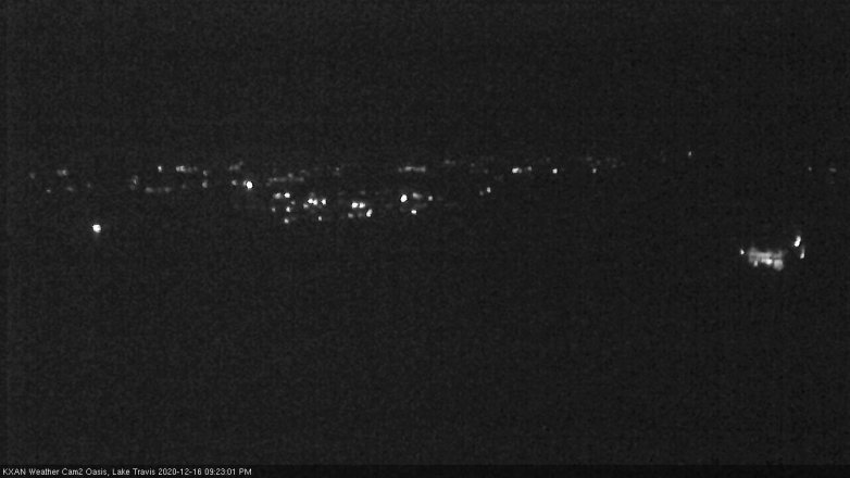 Lake Travis webcam, December 16, 2020 9:25 PM CT