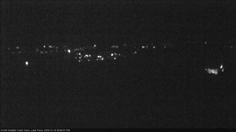 Lake Travis webcam, December 16, 2020 9:45 PM CT