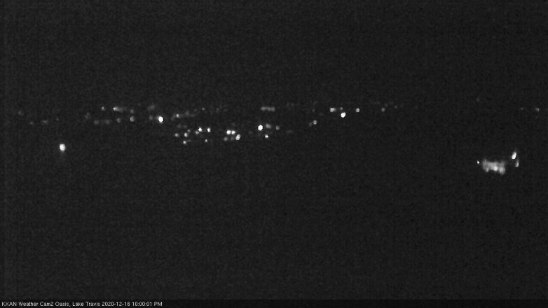 Lake Travis webcam, December 16, 2020 10:00 PM CT