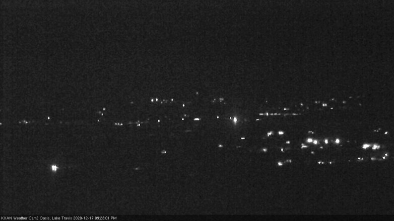 Lake Travis webcam, December 17, 2020 9:25 PM CT