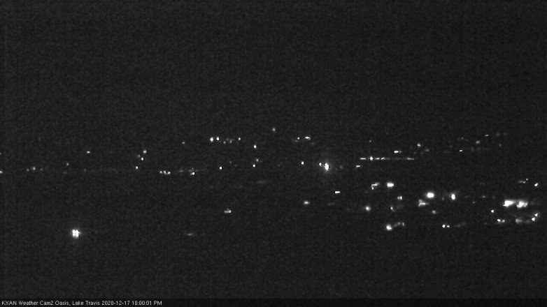 Lake Travis webcam, December 17, 2020 10:00 PM CT