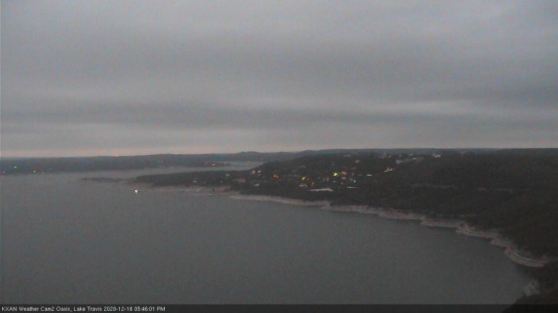 Lake Travis webcam, December 18, 2020 5:45 PM CT