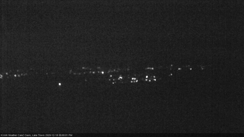 Lake Travis webcam, December 18, 2020 9:00 PM CT