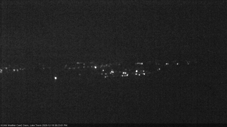 Lake Travis webcam, December 18, 2020 9:25 PM CT
