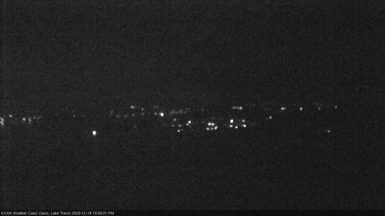 Lake Travis webcam, December 18, 2020 10:00 PM CT