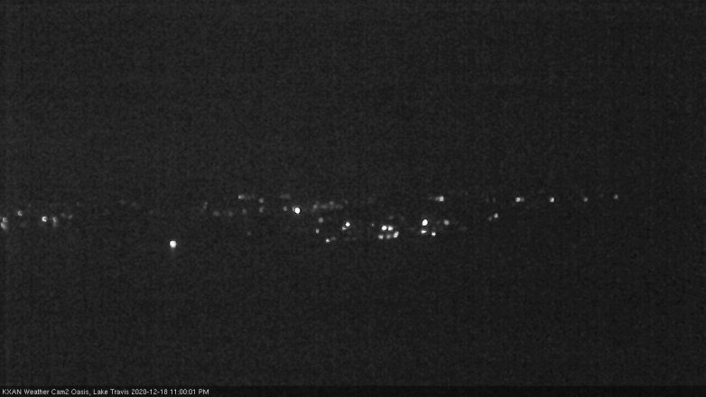 Lake Travis webcam, December 18, 2020 11:00 PM CT