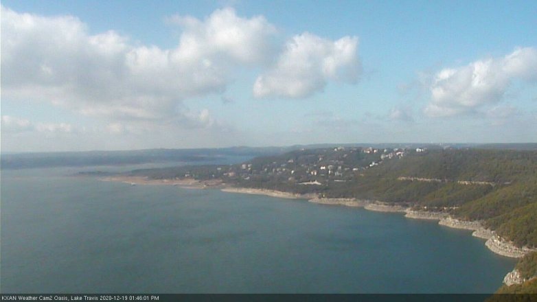 Lake Travis webcam, December 19, 2020 1:45 PM CT