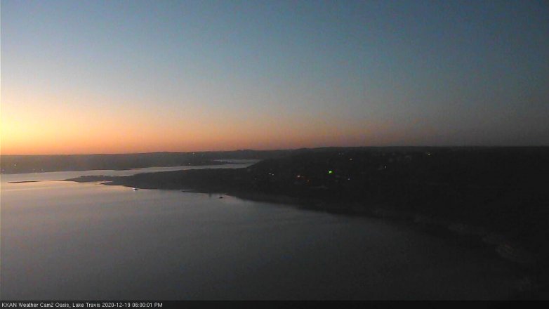Lake Travis webcam, December 19, 2020 6:00 PM CT