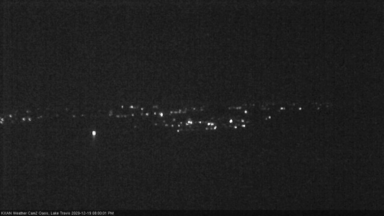 Lake Travis webcam, December 19, 2020 8:00 PM CT