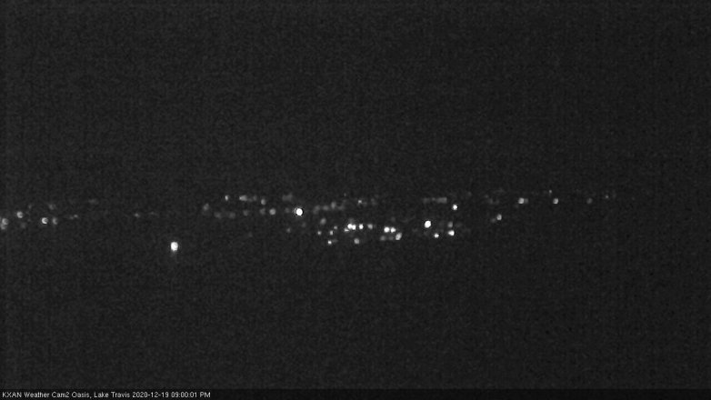 Lake Travis webcam, December 19, 2020 9:00 PM CT