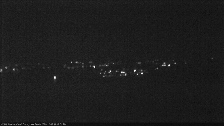 Lake Travis webcam, December 19, 2020 10:45 PM CT