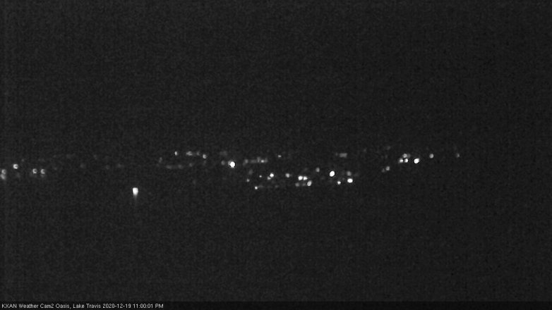Lake Travis webcam, December 19, 2020 11:00 PM CT